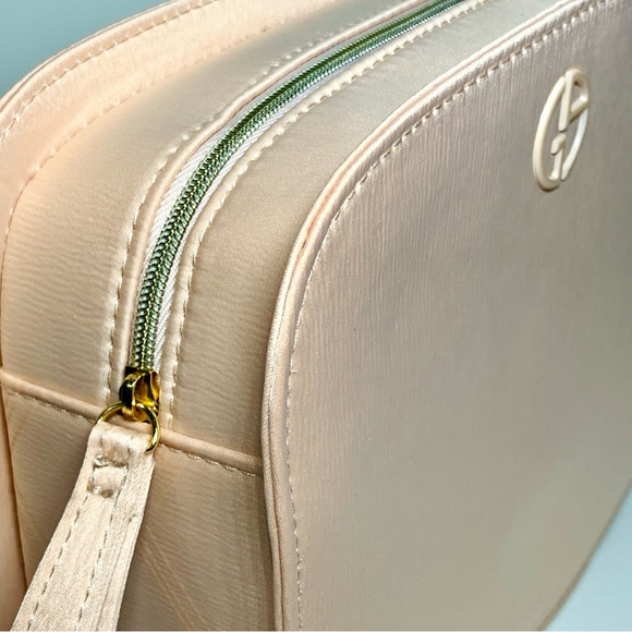 Giorgio Armani Beauty Pouch Blush Pink Bag Cosmetic Toiletry Case With Dust Bag - Picture 8 of 11